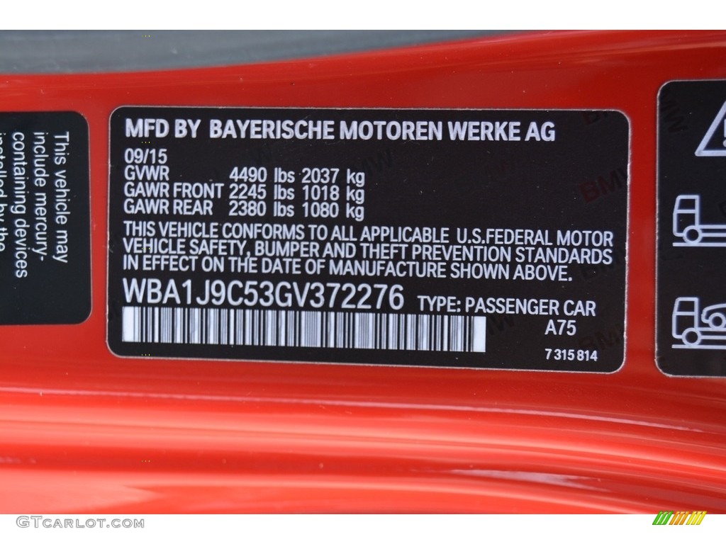 2016 BMW M235i Coupe Color Code Photos