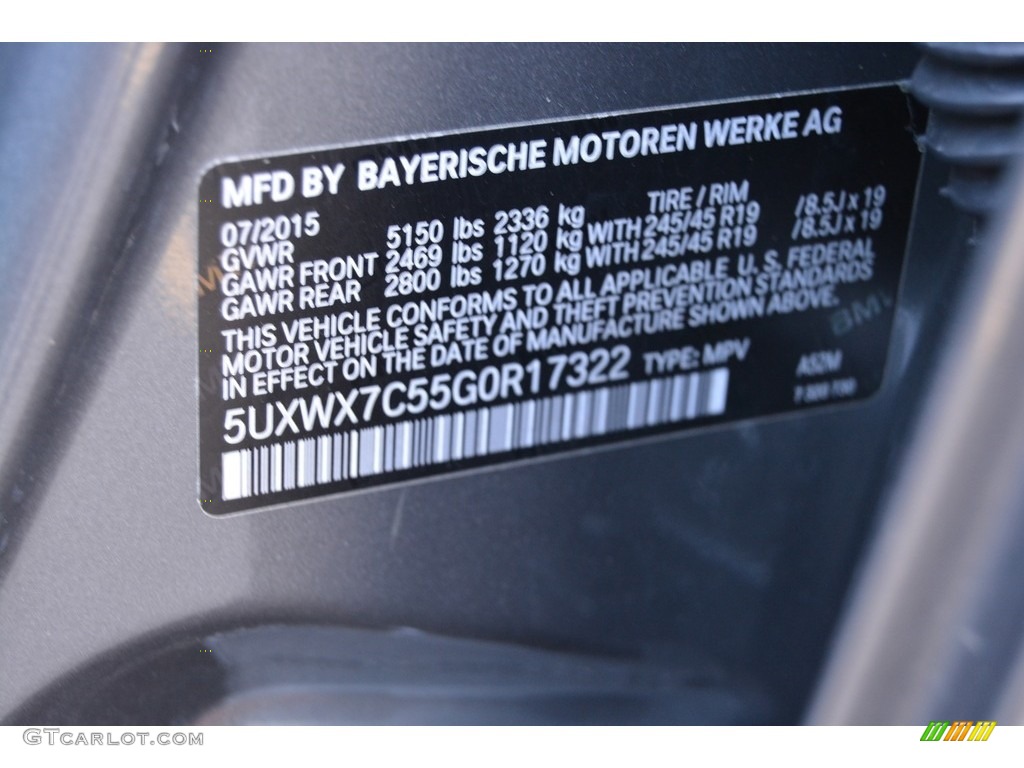 2016 X3 xDrive35i - Space Grey Metallic / Black photo #34