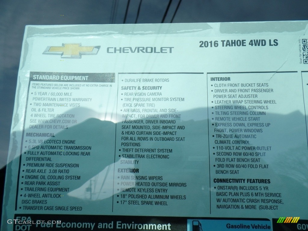 2016 Tahoe LS 4WD - Black / Jet Black photo #69