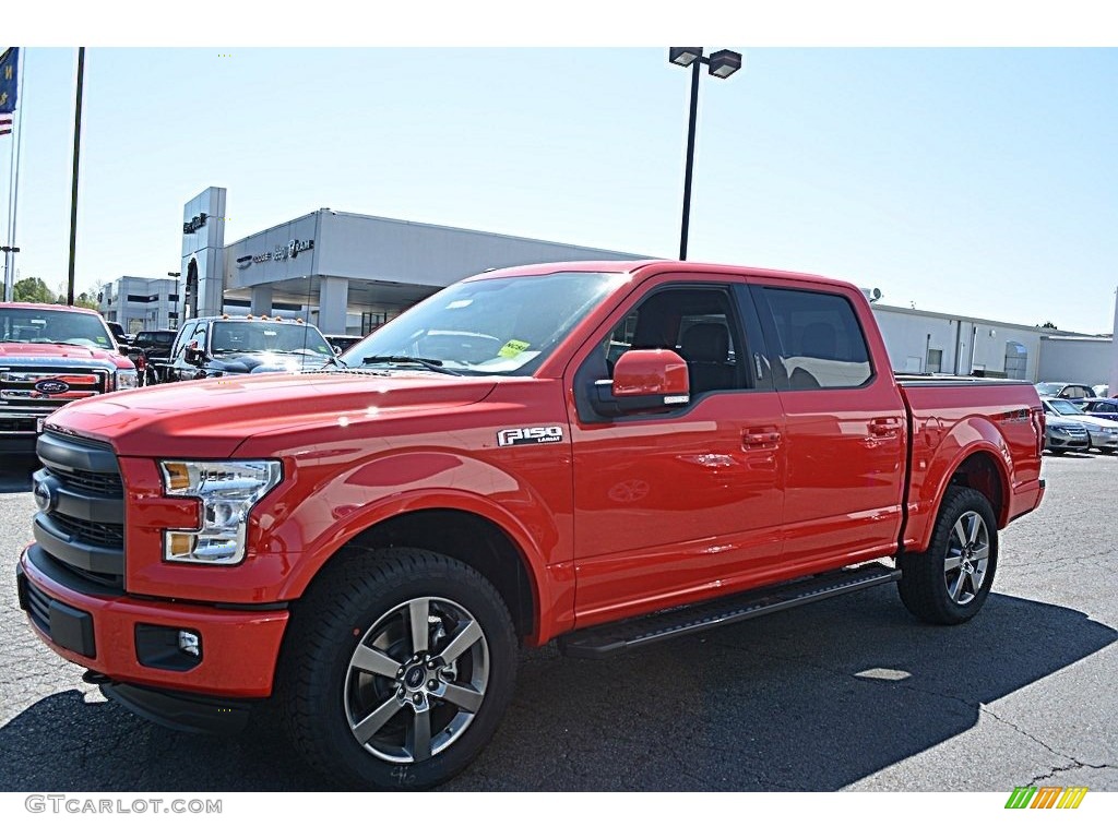 2016 F150 Lariat SuperCrew 4x4 - Race Red / Black photo #3