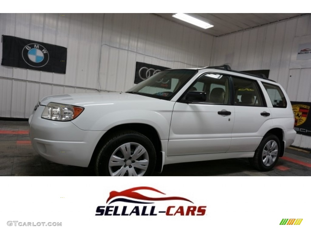 2008 Forester 2.5 X - Aspen White / Desert Beige photo #1