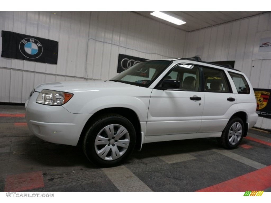 2008 Forester 2.5 X - Aspen White / Desert Beige photo #2
