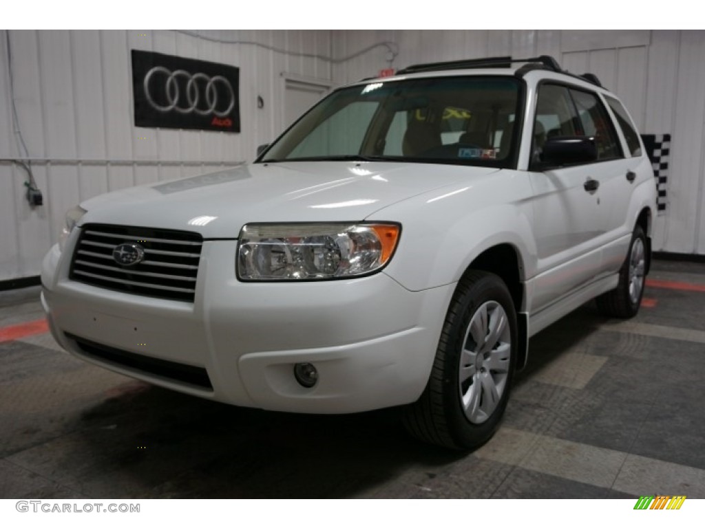 2008 Forester 2.5 X - Aspen White / Desert Beige photo #3