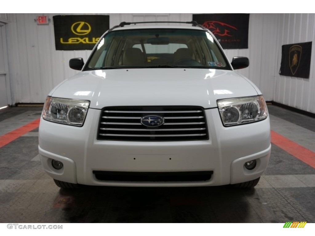 2008 Forester 2.5 X - Aspen White / Desert Beige photo #4