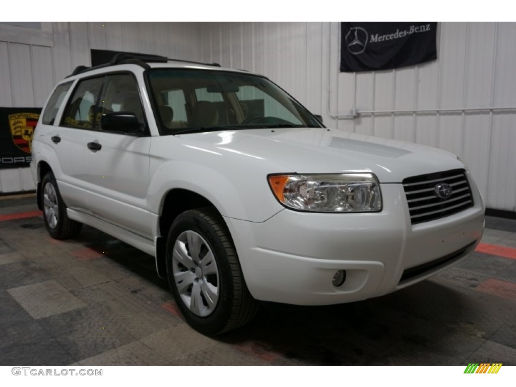 2008 Forester 2.5 X - Aspen White / Desert Beige photo #5