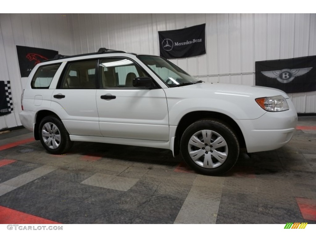 2008 Forester 2.5 X - Aspen White / Desert Beige photo #6