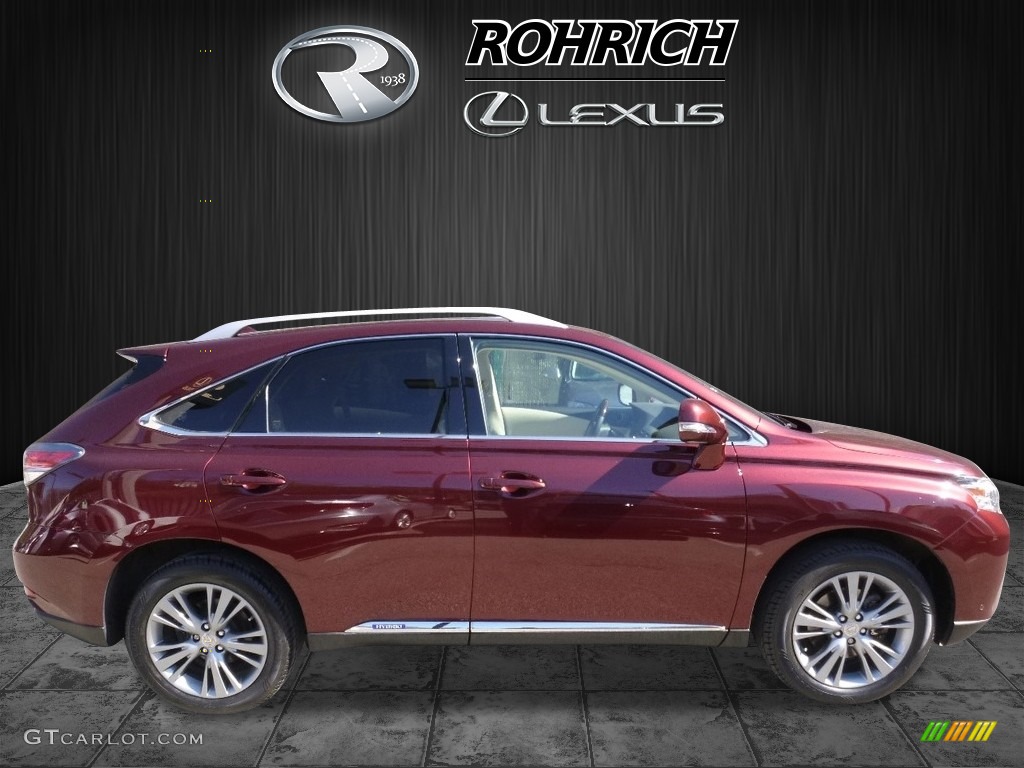 2013 RX 450h AWD - Claret Red Mica / Parchment/Espresso Birds Eye Maple photo #2