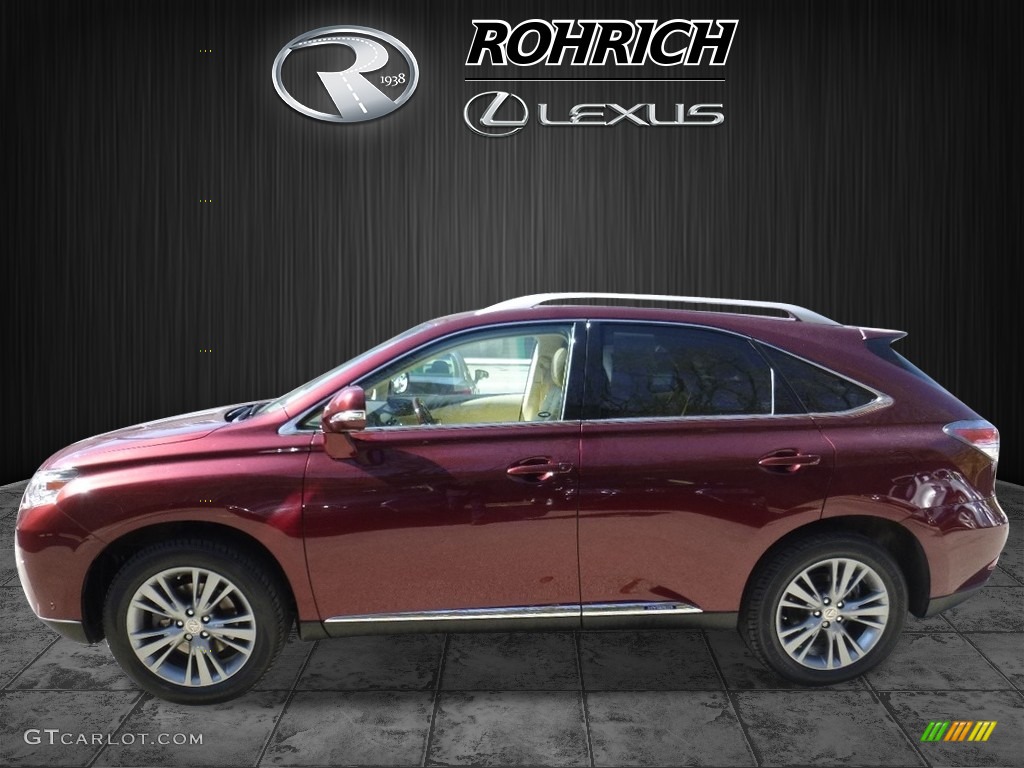 2013 RX 450h AWD - Claret Red Mica / Parchment/Espresso Birds Eye Maple photo #3