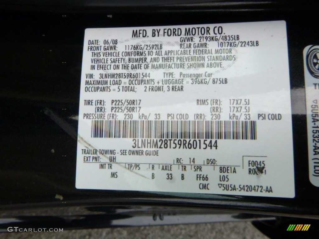 2009 MKZ AWD Sedan - Tuxedo Black Metallic / Sand photo #16