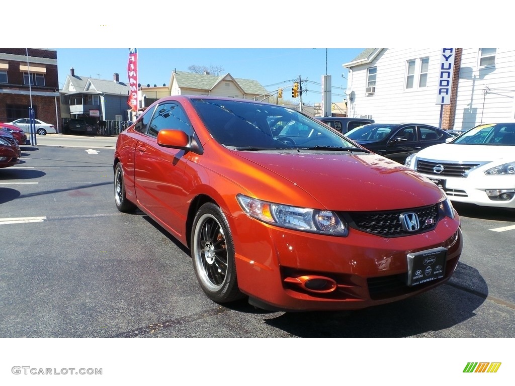 2009 Civic Si Coupe - Redline Orange Pearl / Black photo #1