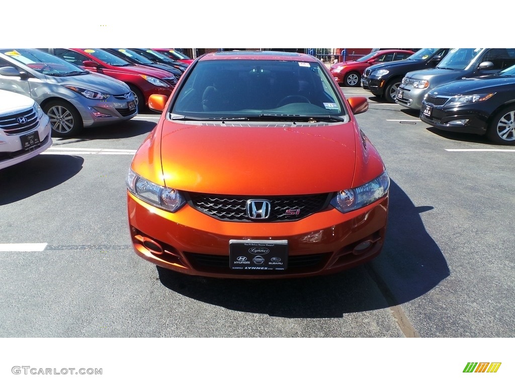 2009 Civic Si Coupe - Redline Orange Pearl / Black photo #2