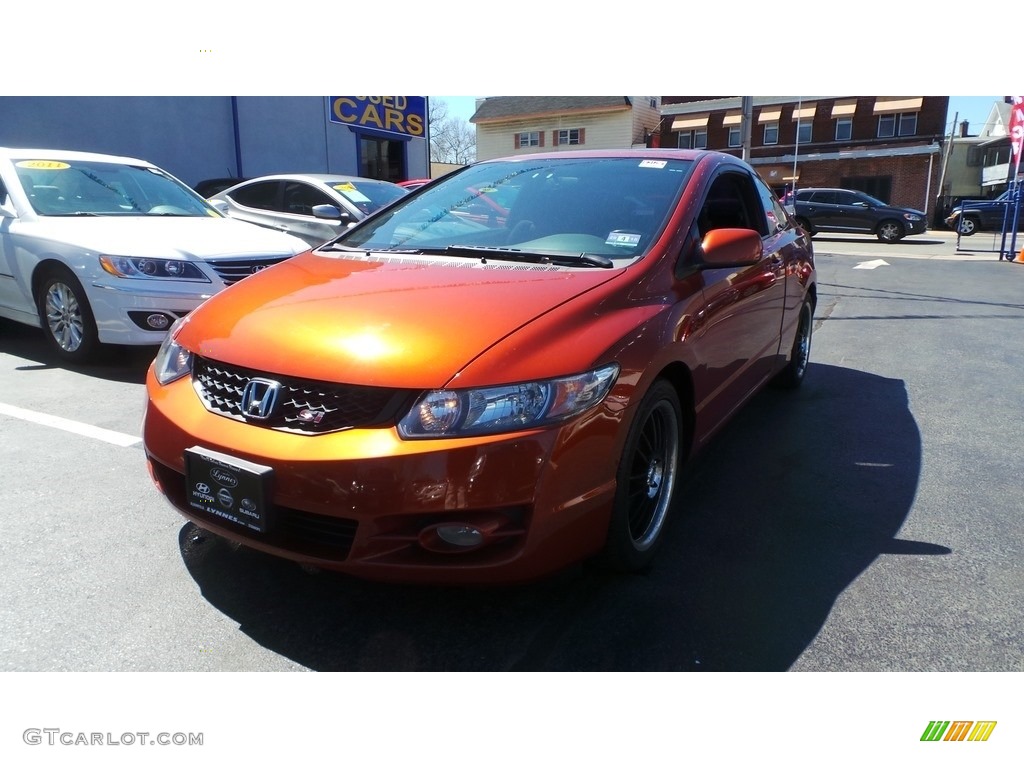 2009 Civic Si Coupe - Redline Orange Pearl / Black photo #3