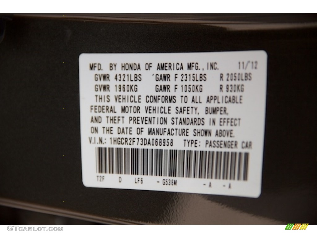 2013 Accord EX Sedan - Hematite Metallic / Black photo #34