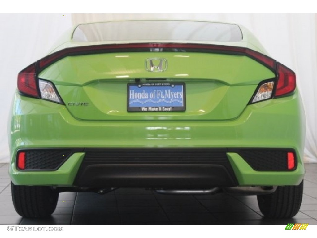 2016 Civic LX-P Coupe - Energy Green Pearl / Black/Gray photo #6