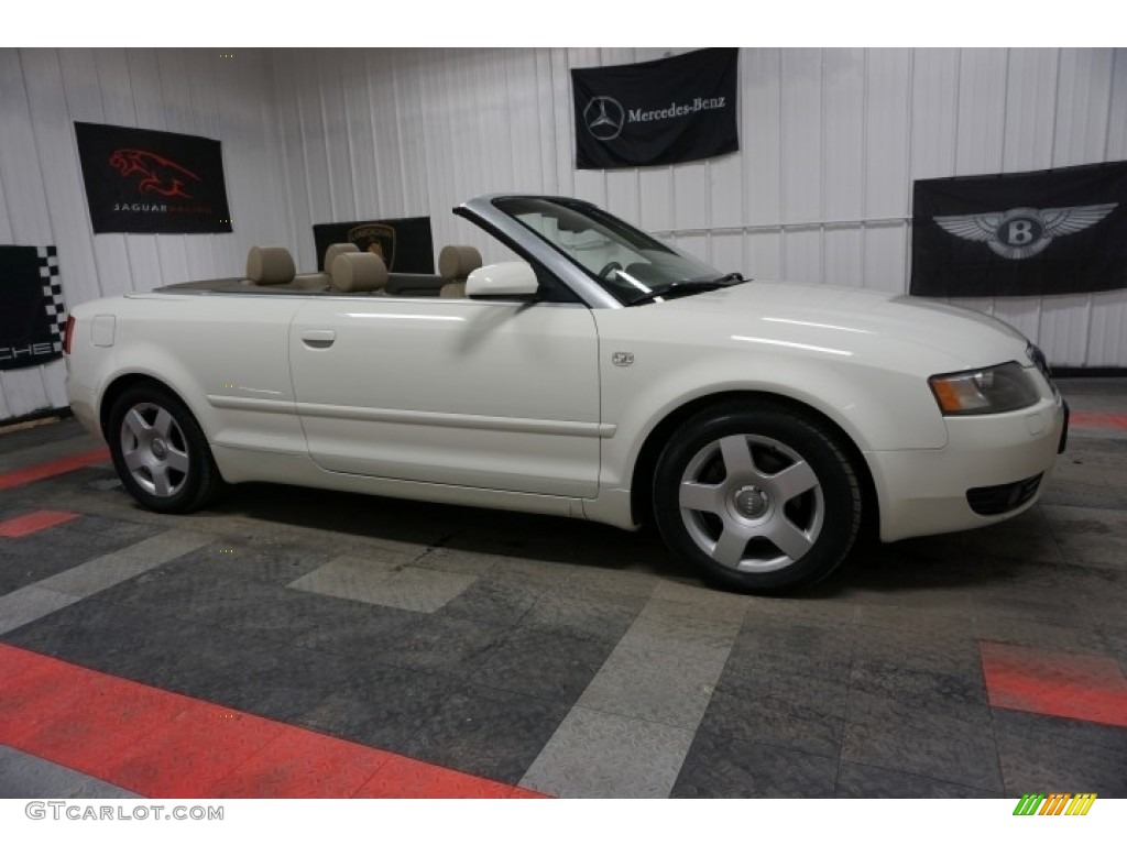 2005 A4 1.8T Cabriolet - Arctic White / Beige photo #6