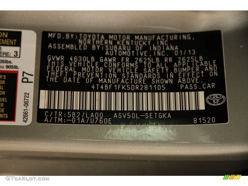 2013 Camry XLE - Champagne Mica / Ivory photo #18