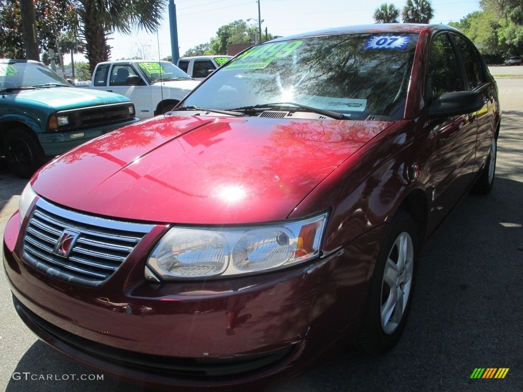 2007 ION 2 Sedan - Berry Red / Gray photo #7
