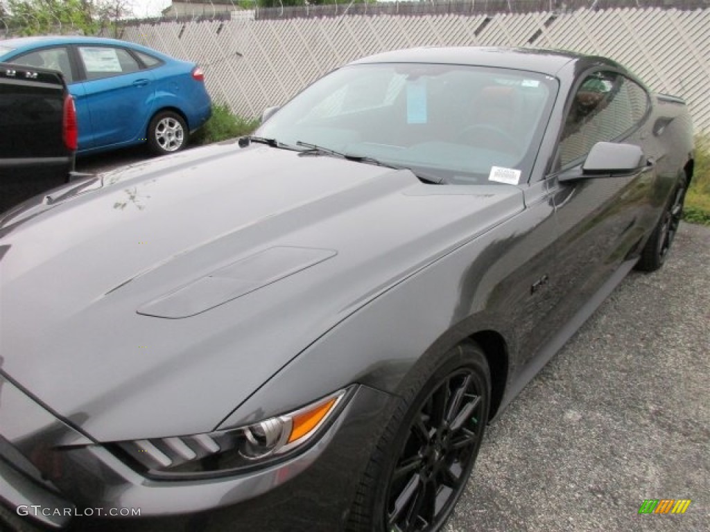 2016 Mustang GT Premium Coupe - Magnetic Metallic / Red Line photo #2