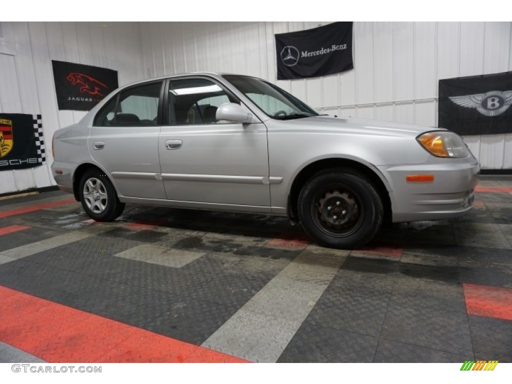 2005 Accent GLS Sedan - Silver Mist / Gray photo #6