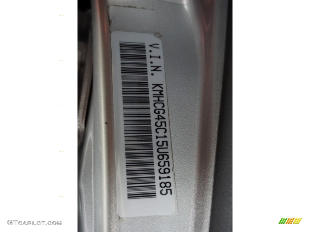 2005 Accent GLS Sedan - Silver Mist / Gray photo #15