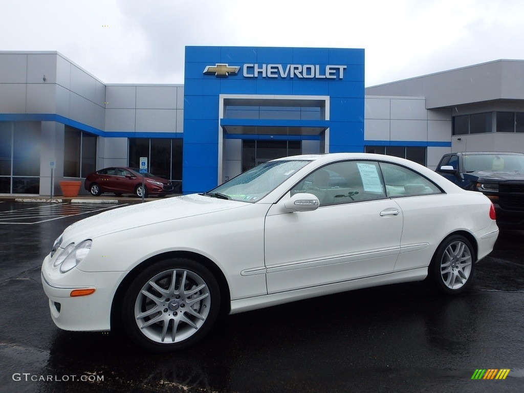 2008 CLK 350 Coupe - Arctic White / Cappuccino/Black photo #1