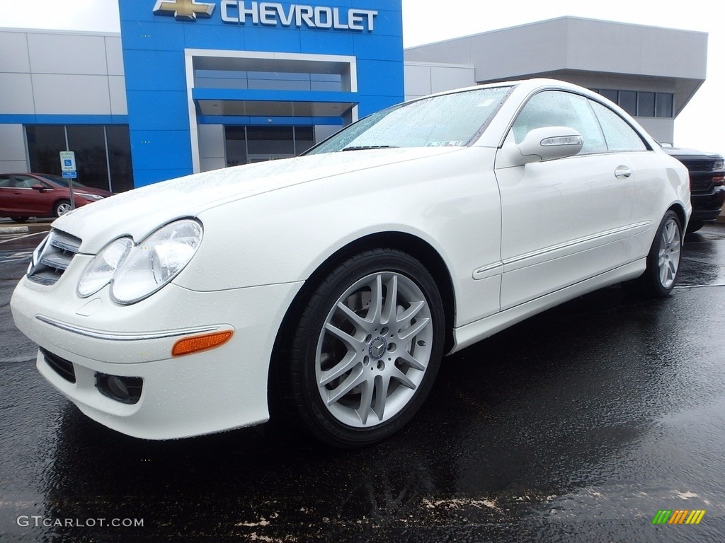 2008 CLK 350 Coupe - Arctic White / Cappuccino/Black photo #2