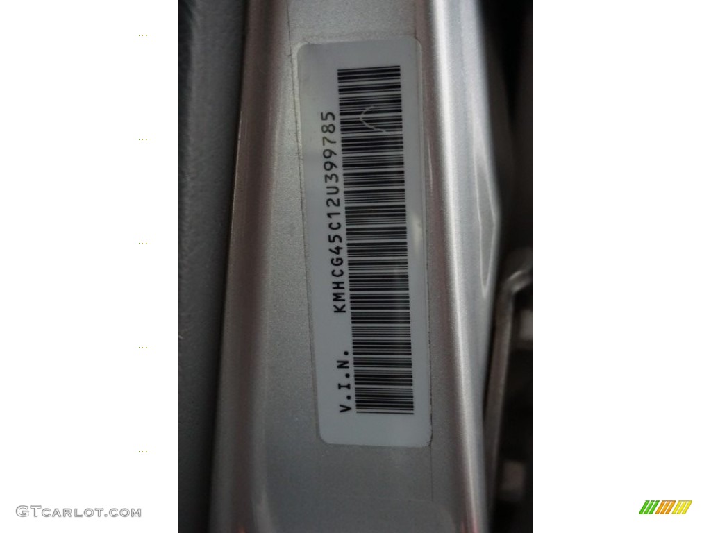 2002 Accent GL Sedan - Silver Mist / Gray photo #14