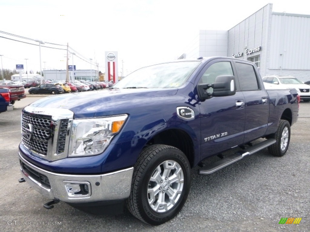 2016 TITAN XD SV Crew Cab 4x4 - Deep Blue Pearl / Beige photo #10