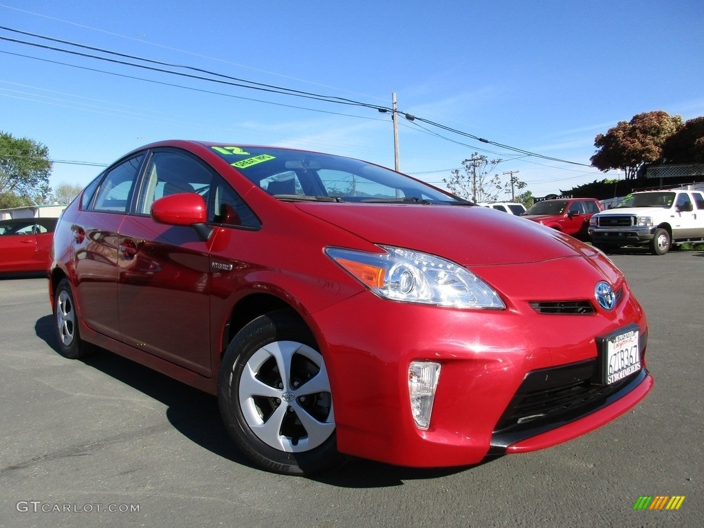 2012 Prius 3rd Gen Two Hybrid - Barcelona Red Metallic / Bisque photo #1