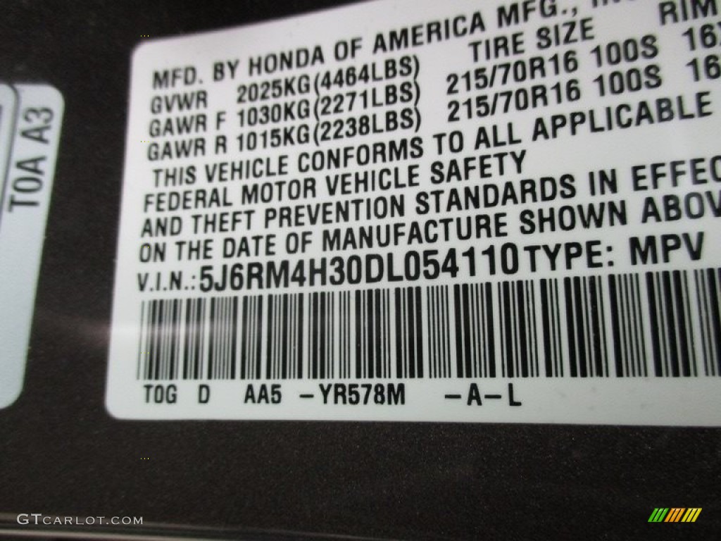 2013 CR-V LX AWD - Urban Titanium Metallic / Black photo #9