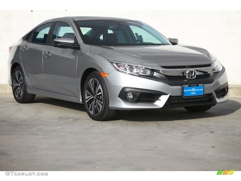 2016 Civic EX-L Sedan - Lunar Silver Metallic / Black photo #1