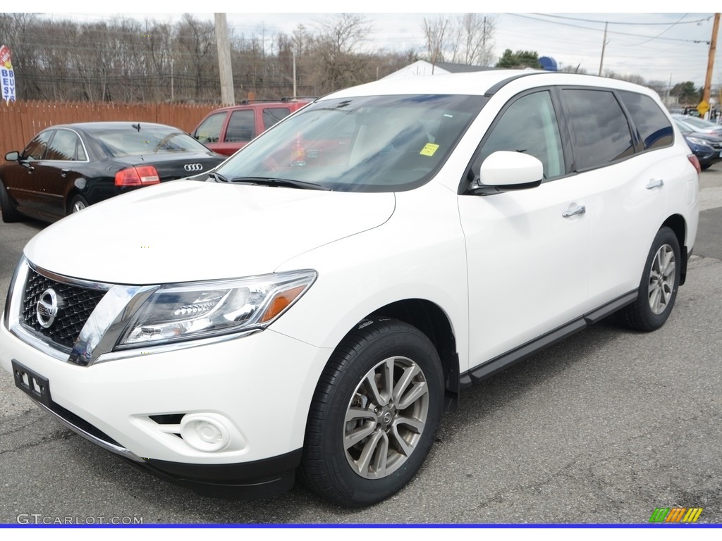 2013 Pathfinder S 4x4 - Moonlight White / Charcoal photo #3
