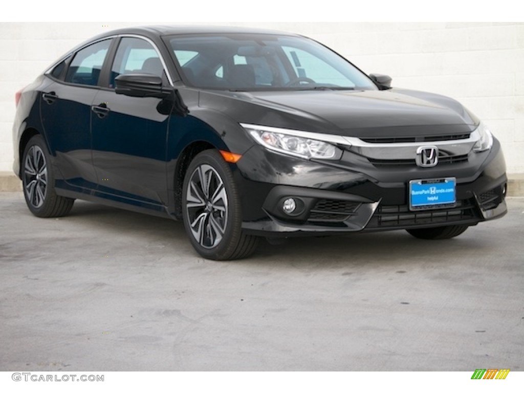 2016 Civic EX-L Sedan - Crystal Black Pearl / Black photo #1