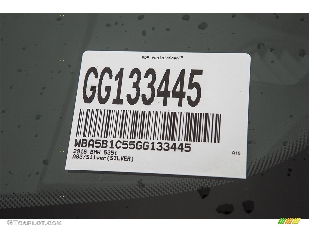 2016 5 Series 535i Sedan - Glacier Silver Metallic / Black photo #7
