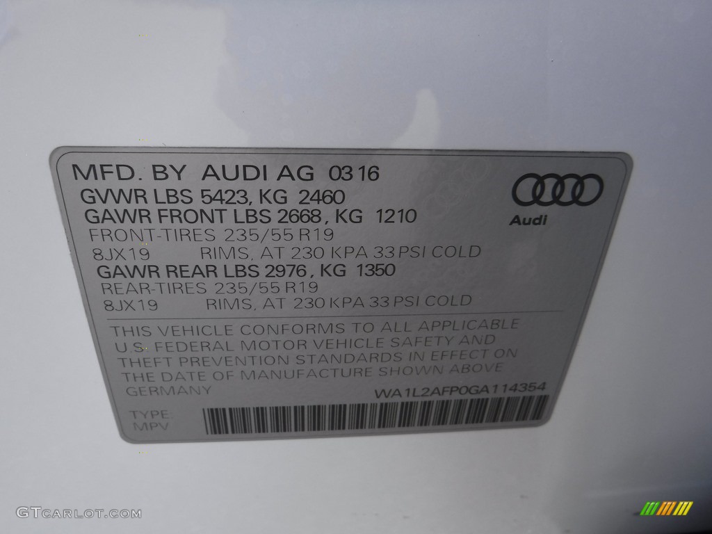 2016 Q5 2.0 TFSI Premium quattro - Glacier White Metallic / Pistachio Beige photo #40