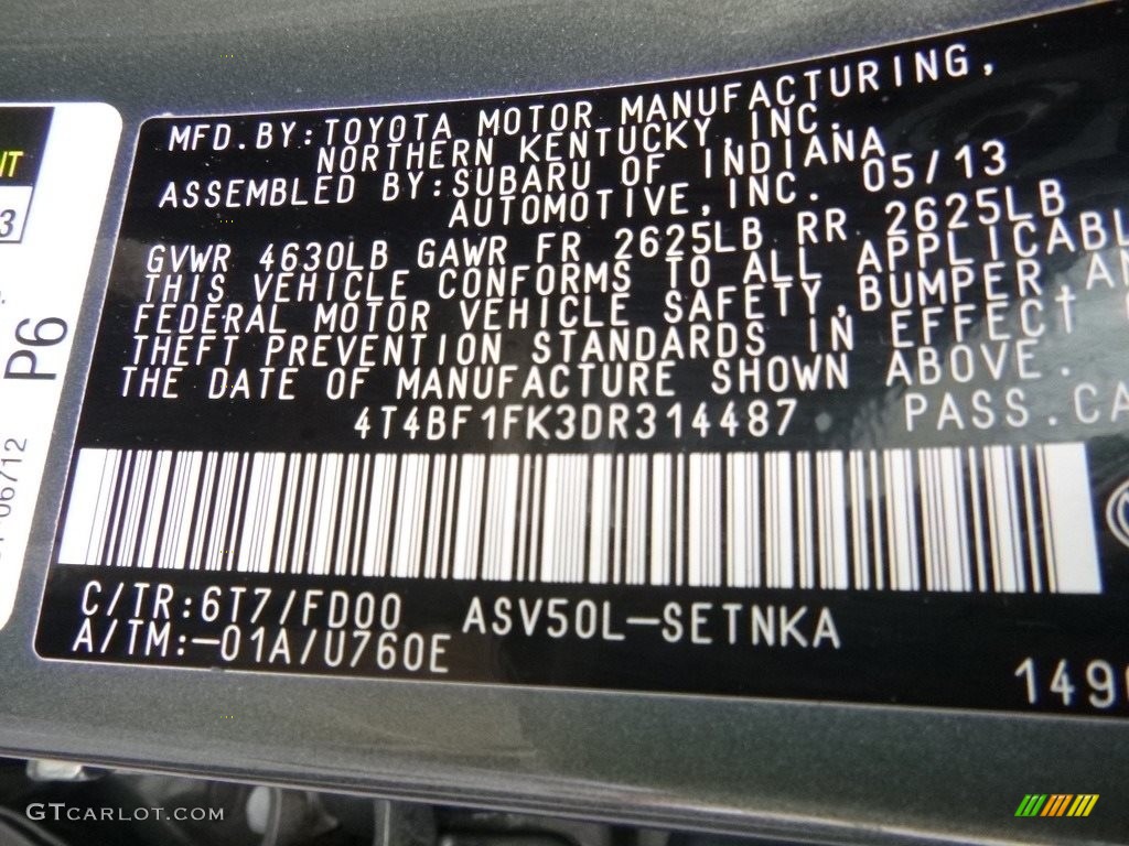 2013 Camry LE - Cypress Green Metallic / Ivory photo #25