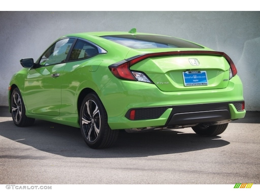 2016 Civic Touring Coupe - Energy Green Pearl / Black/Gray photo #2
