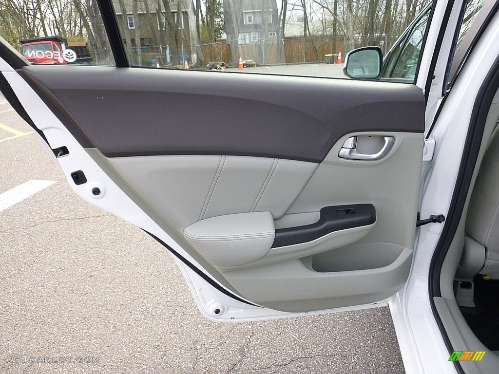 2012 Civic EX-L Sedan - Taffeta White / Beige photo #13