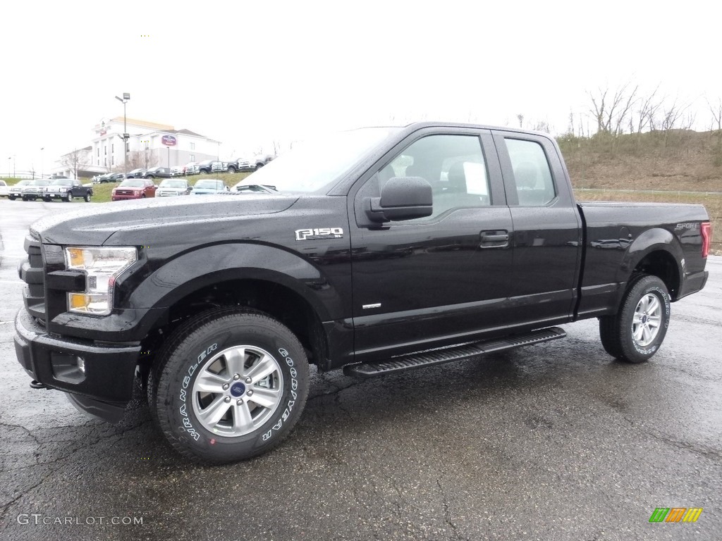 2016 F150 XL SuperCab 4x4 - Shadow Black / Medium Earth Gray photo #5