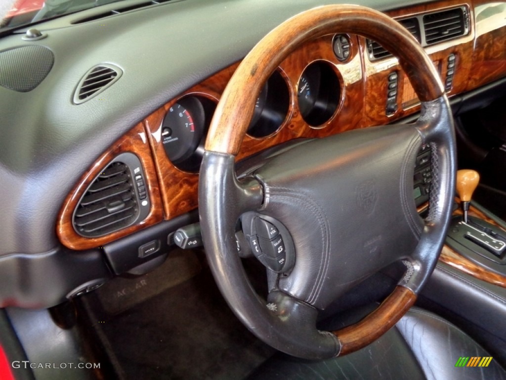 2000 Jaguar XK XKR Convertible Charcoal Steering Wheel Photo #112223123