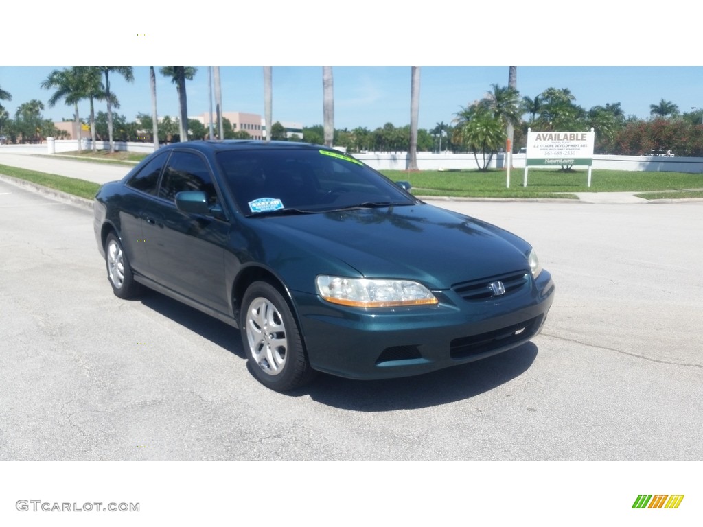 2002 Accord EX V6 Coupe - Noble Green Pearl / Quartz Gray photo #7