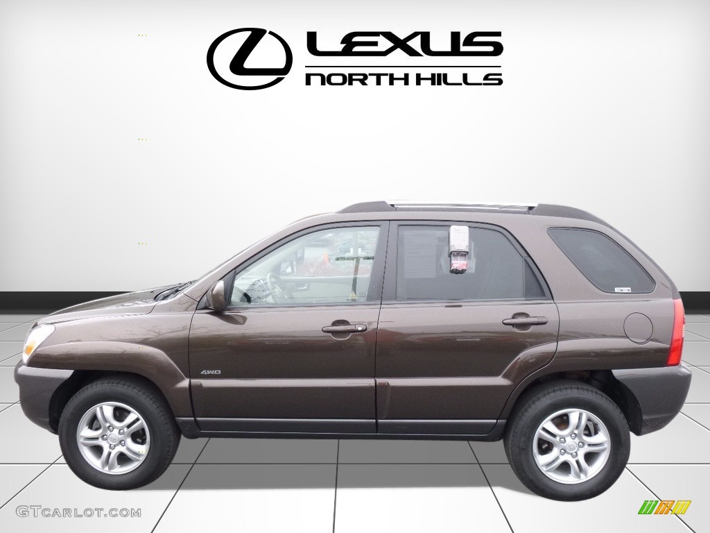 2005 Sportage EX 4WD - Smokey Brown / Beige photo #3
