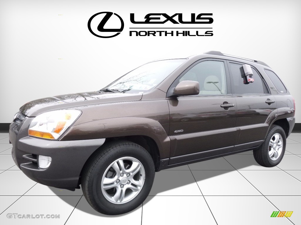 2005 Sportage EX 4WD - Smokey Brown / Beige photo #4