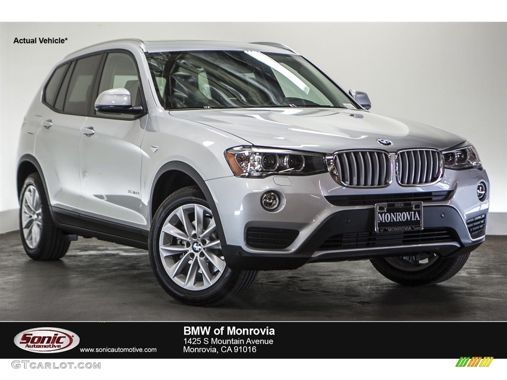 2016 X3 xDrive28i - Glacier Silver Metallic / Black photo #1