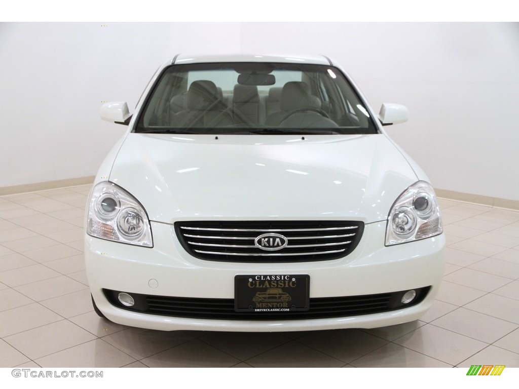 2008 Optima LX V6 - Clear White / Beige photo #2