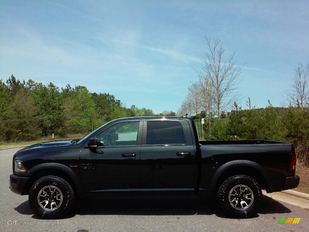 2016 1500 Rebel Crew Cab 4x4 - Brilliant Black Crystal Pearl / Rebel Theme Red/Black photo #1