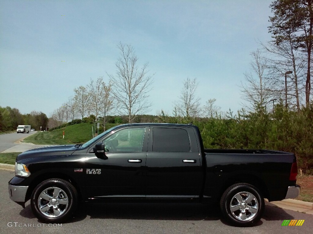 2016 1500 Big Horn Crew Cab 4x4 - Brilliant Black Crystal Pearl / Canyon Brown/Light Frost Beige photo #1