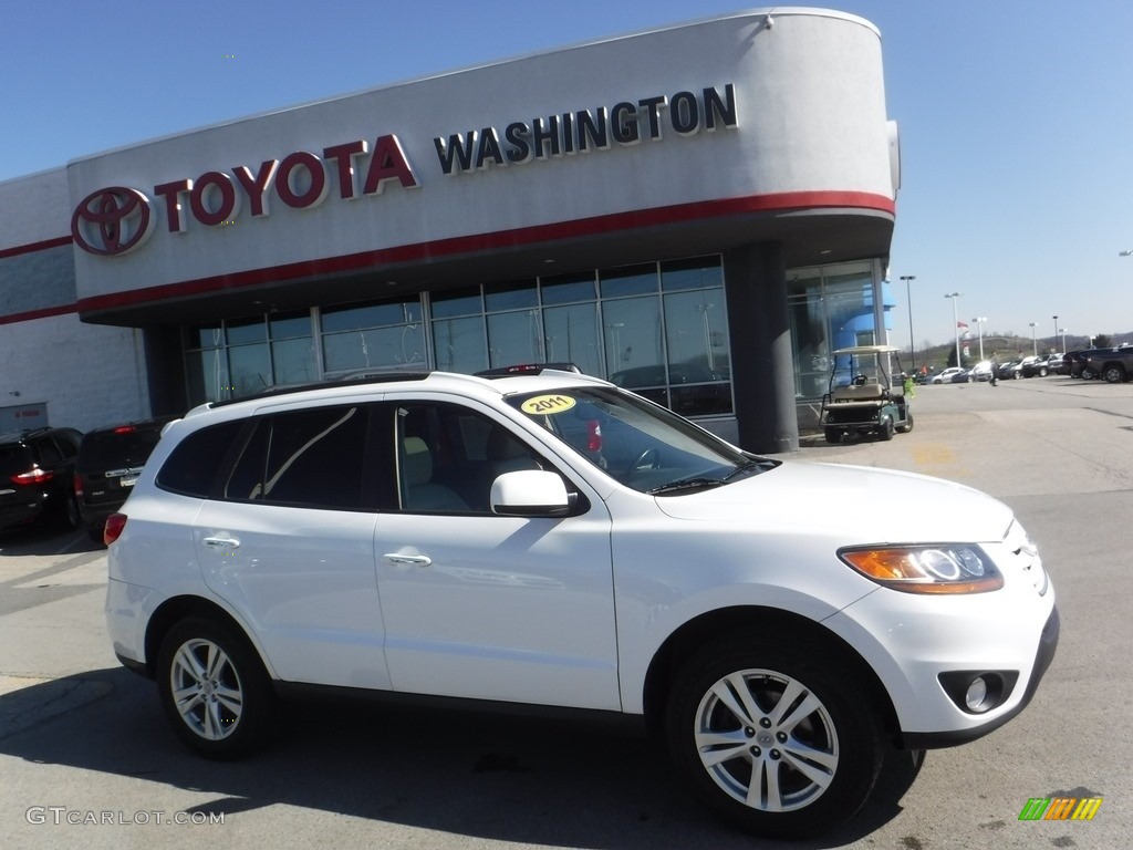 2011 Santa Fe Limited AWD - Frost White Pearl / Beige photo #2