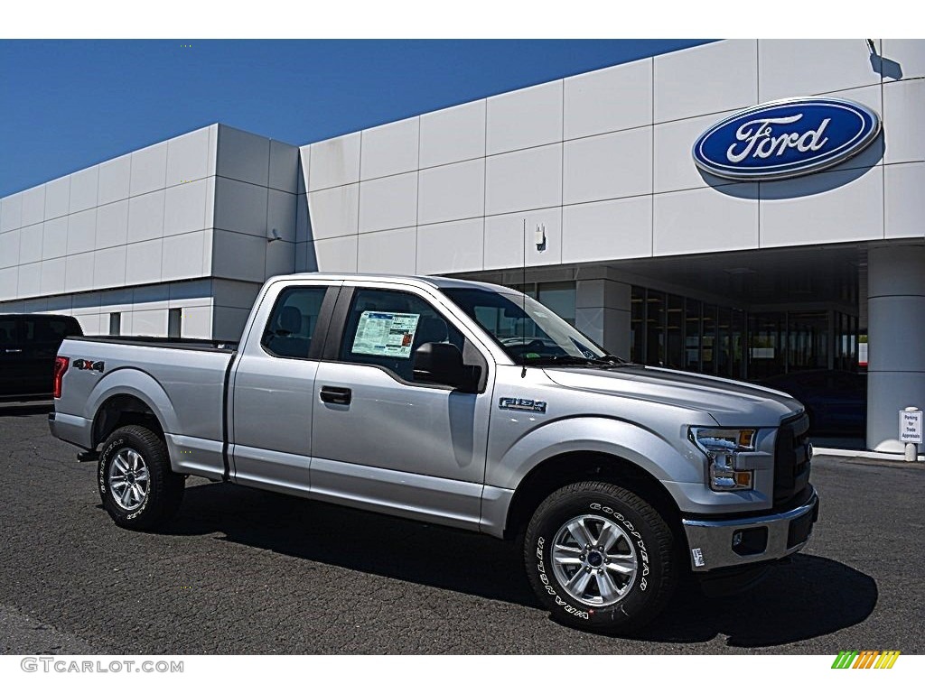 2016 F150 XL SuperCab 4x4 - Ingot Silver / Medium Earth Gray photo #1