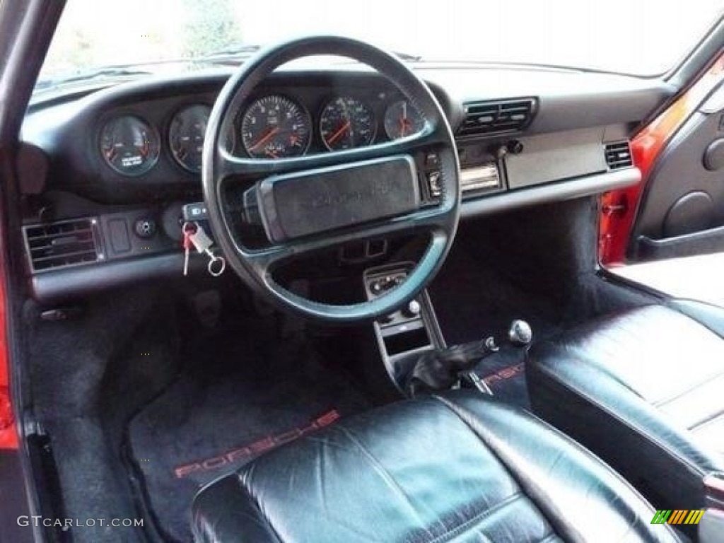 Black Interior 1989 Porsche 911 Carrera Turbo Cabriolet Photo #112286331